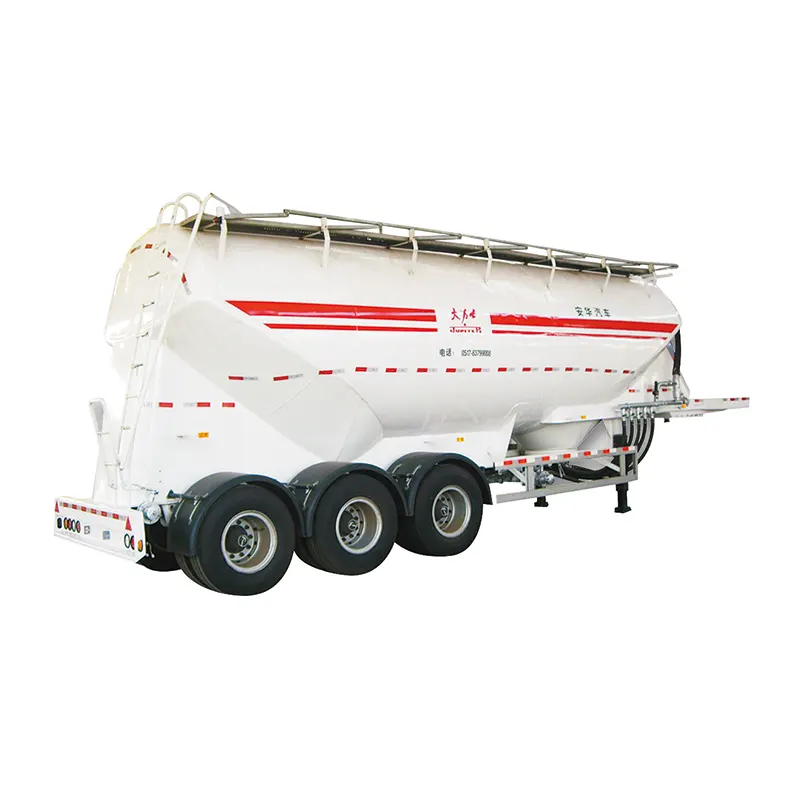 Type en vrac de la remorque V de bateau-citerne de silo de ciment 45cbm semi avec le système d'alimentation 42kw